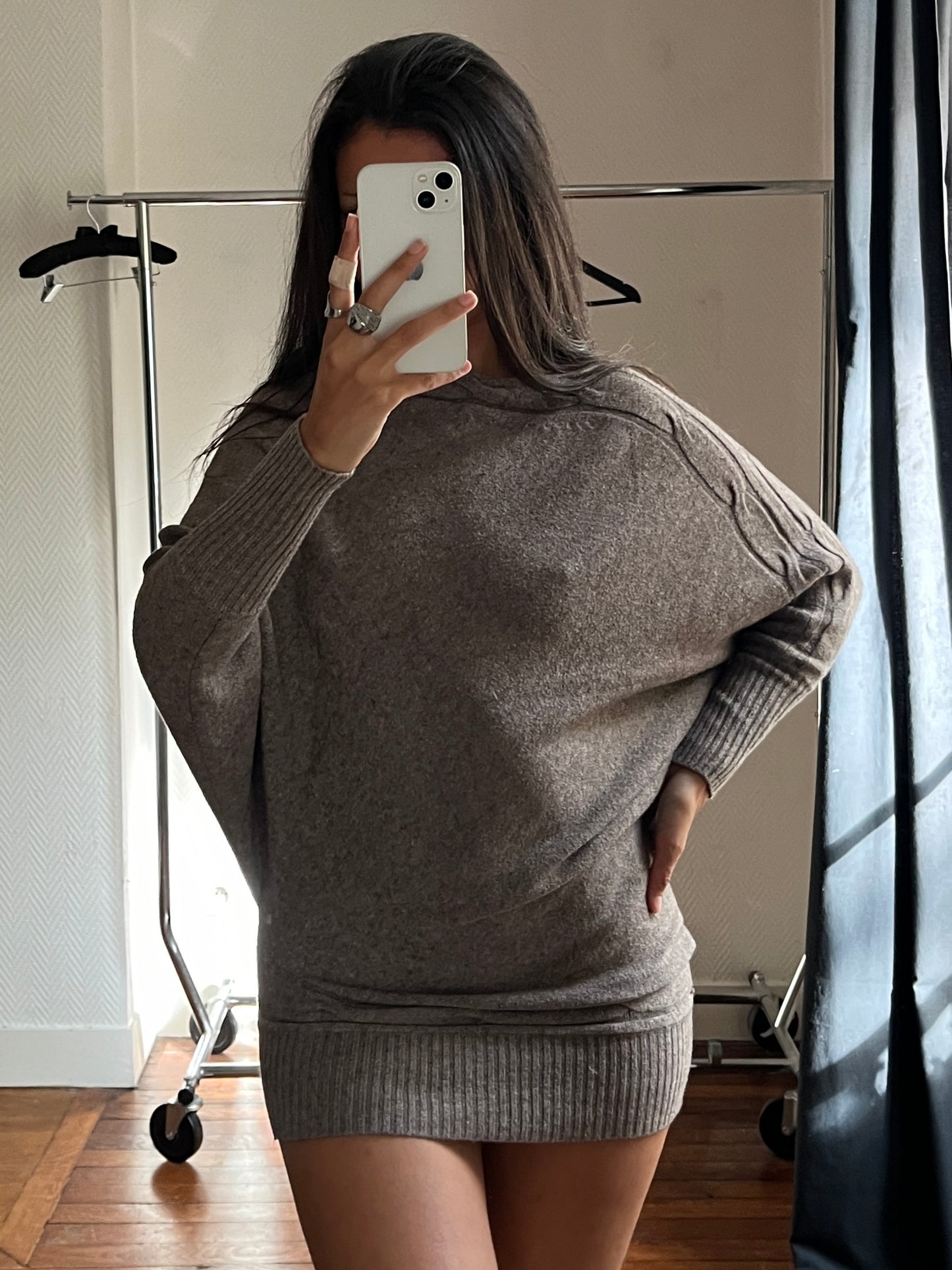 Vintage knitted asymmetrical dress/pull over