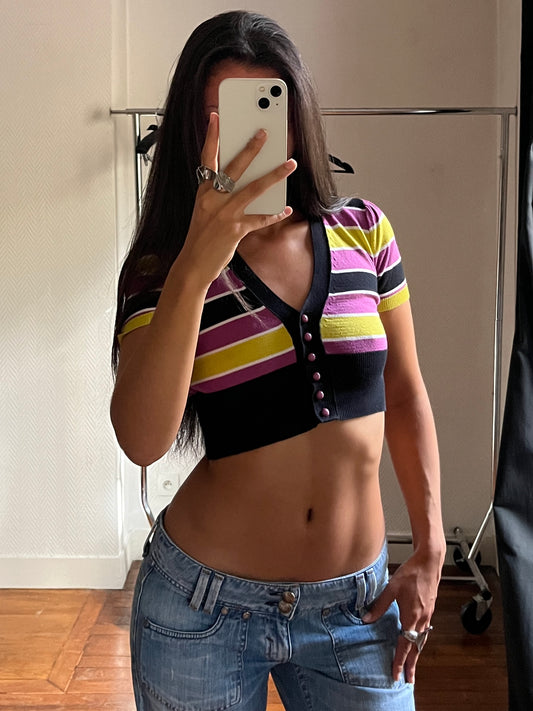 Vintage striped short bolero