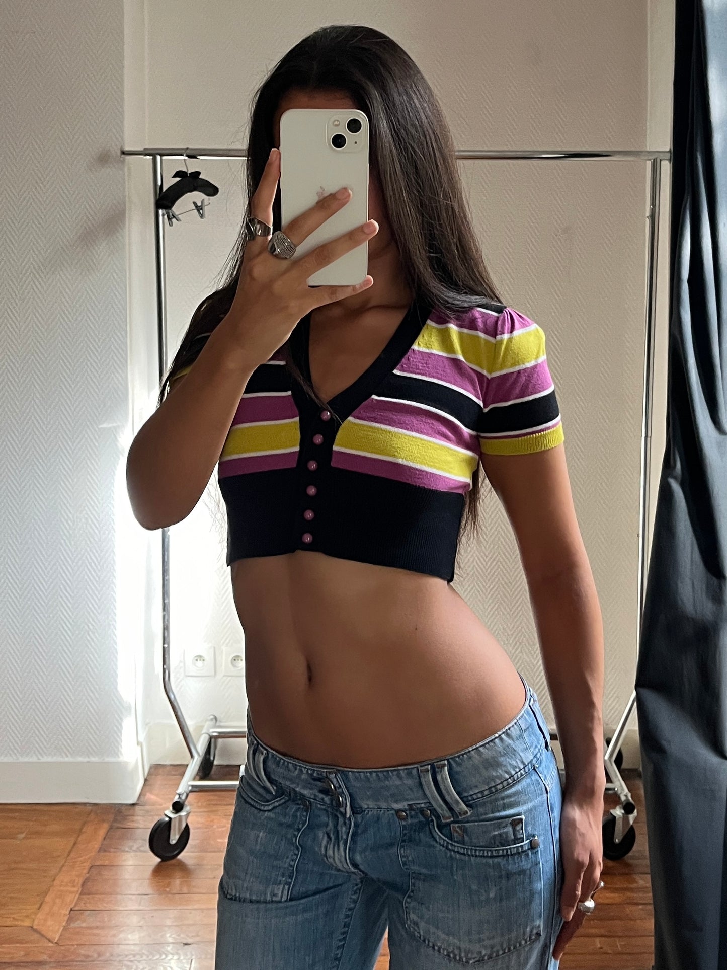 Vintage striped short bolero