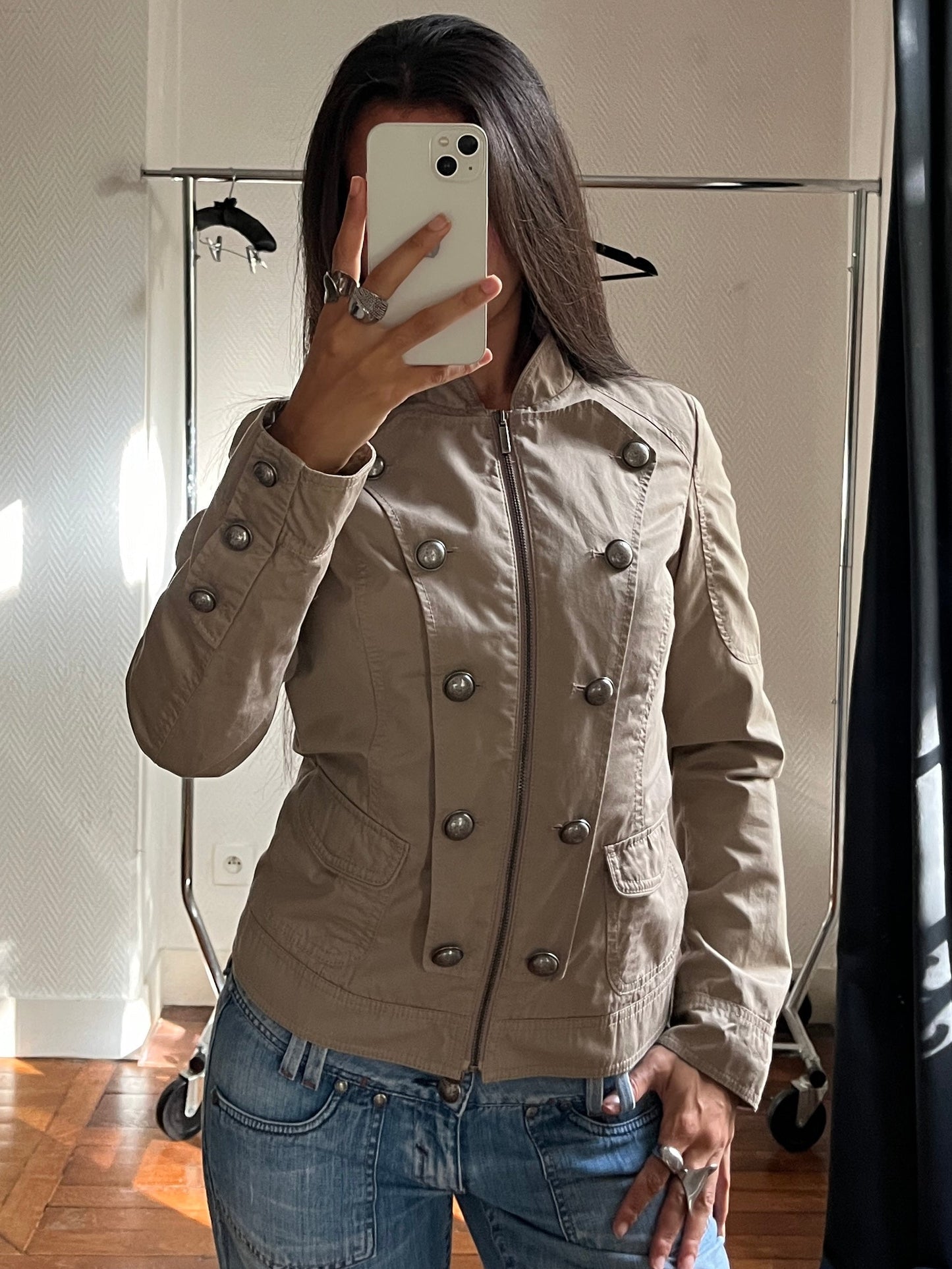 Vintage beige officer jacket