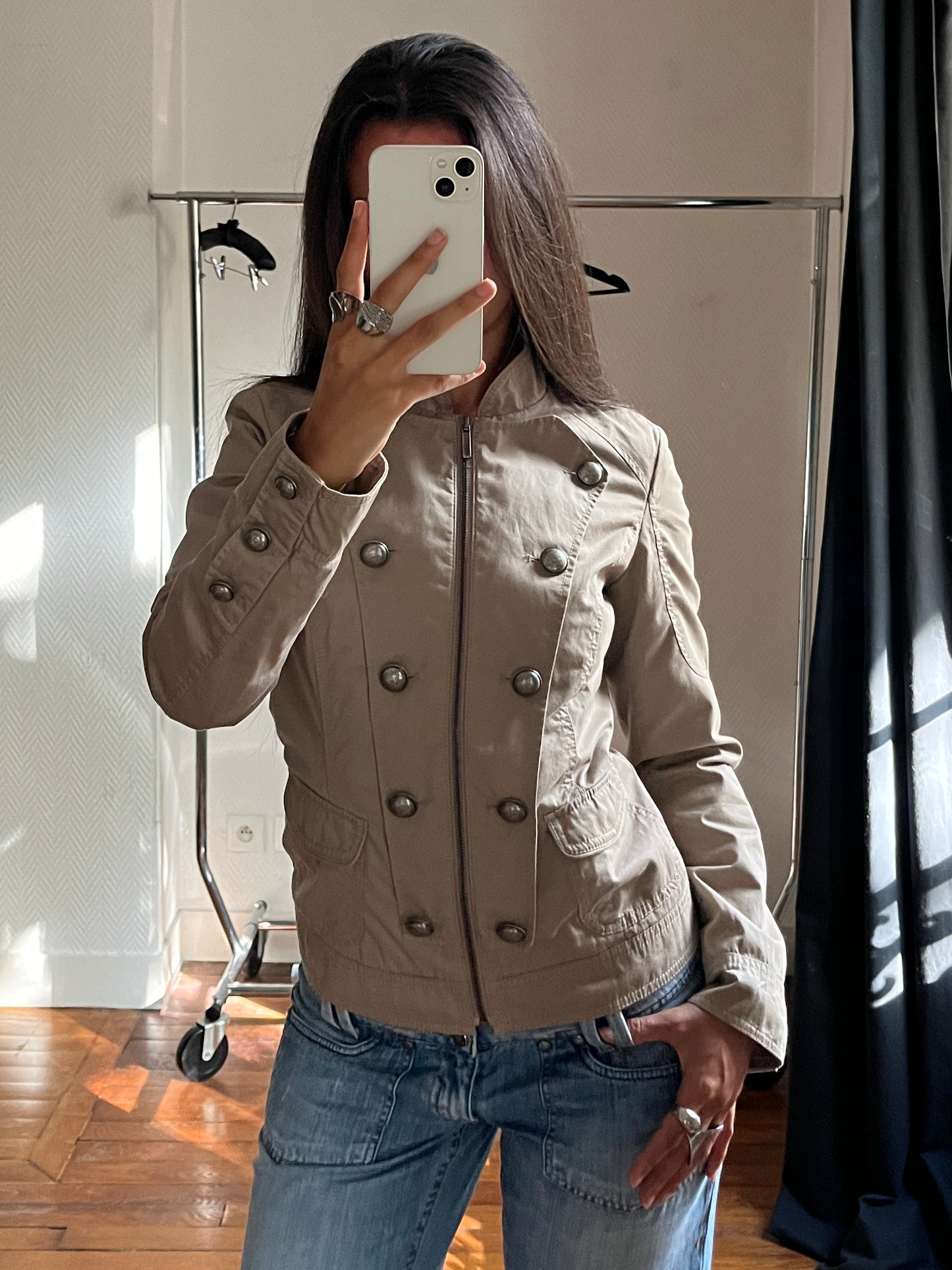 Vintage beige officer jacket