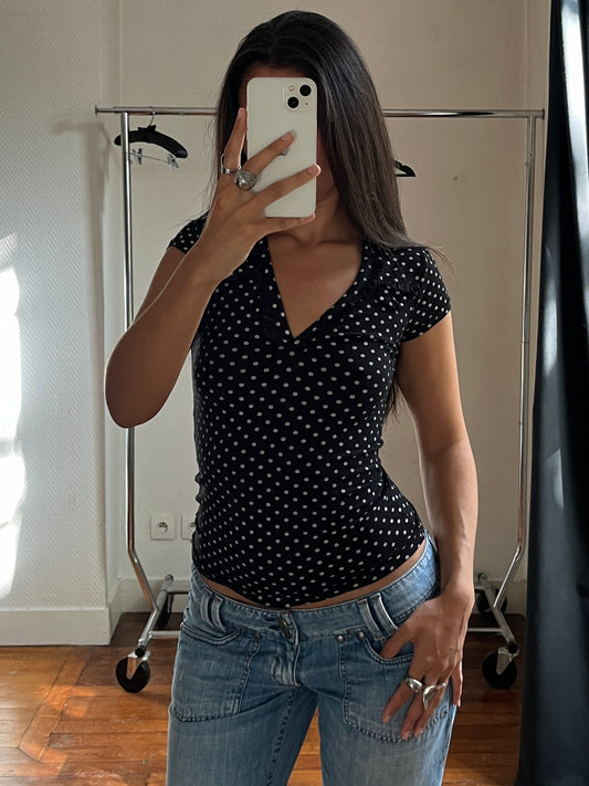 Vintage polka dot top