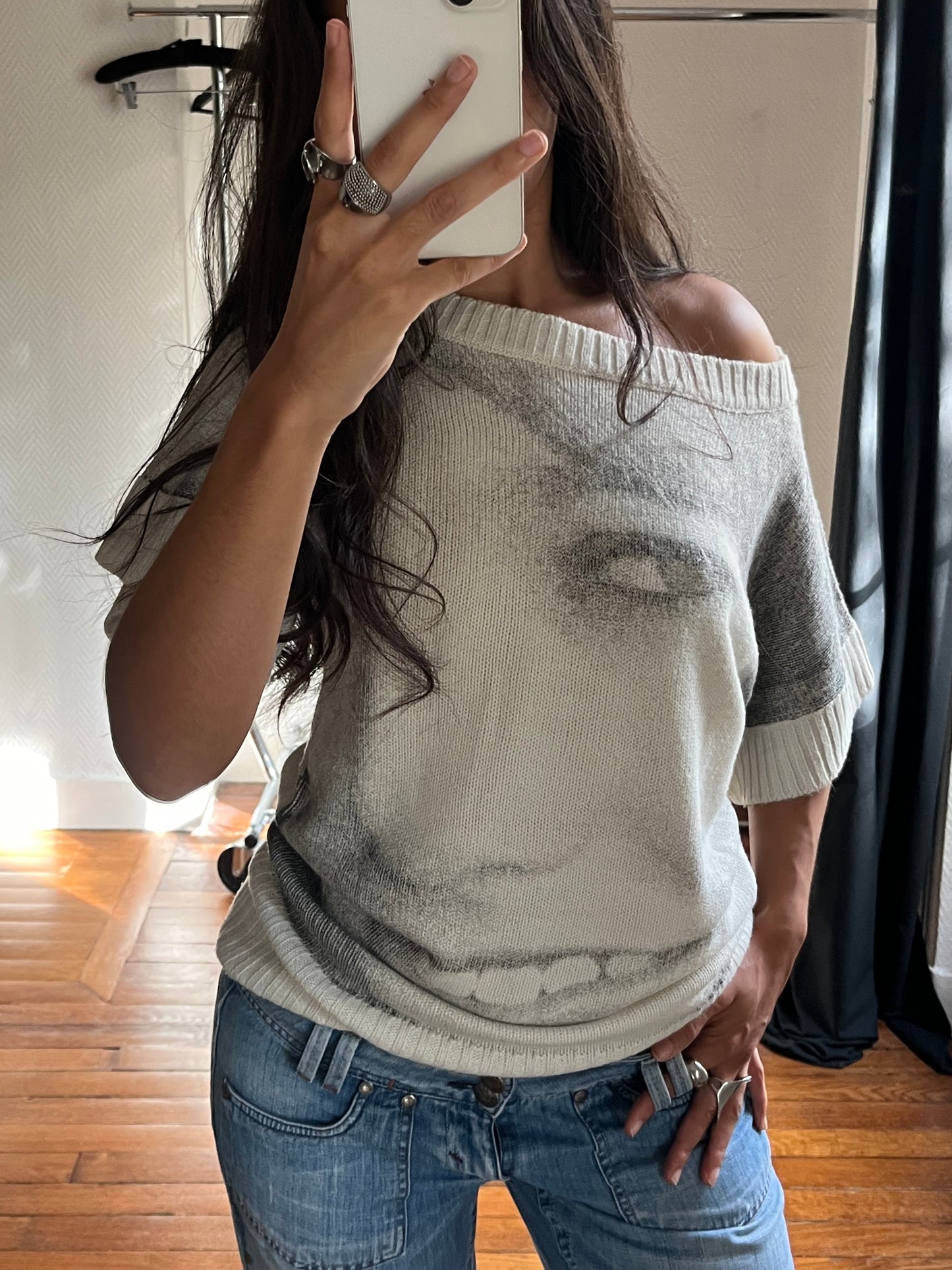 Vintage face knitted top