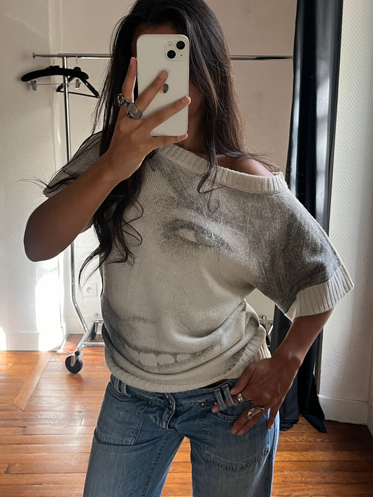 Vintage face knitted top