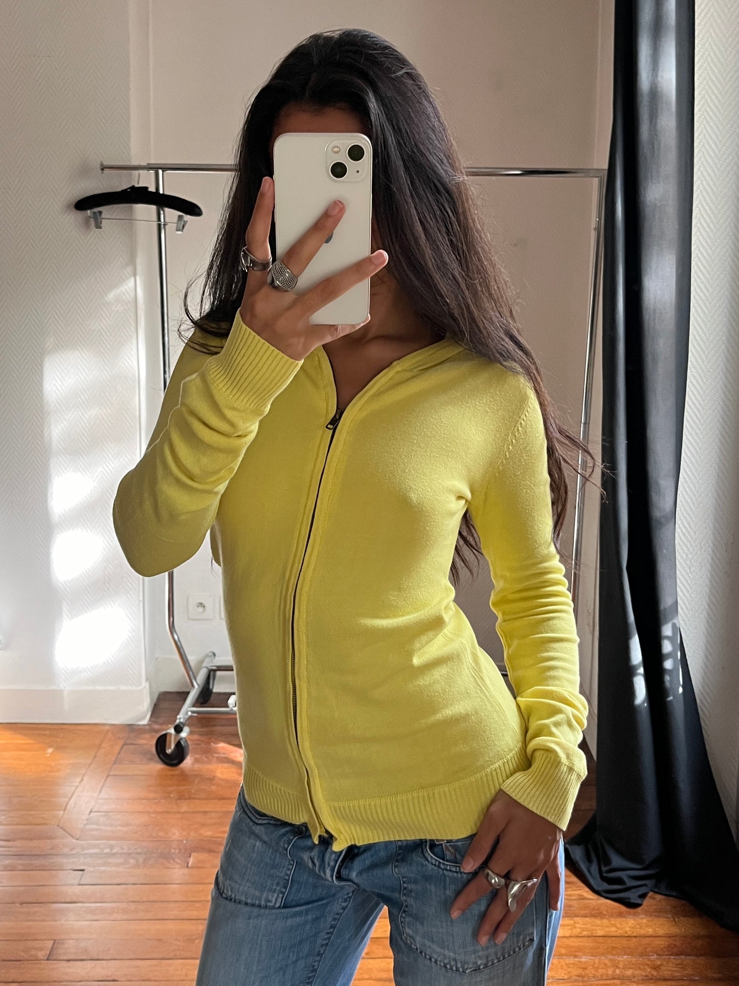 Vintage yellow zip up jacket