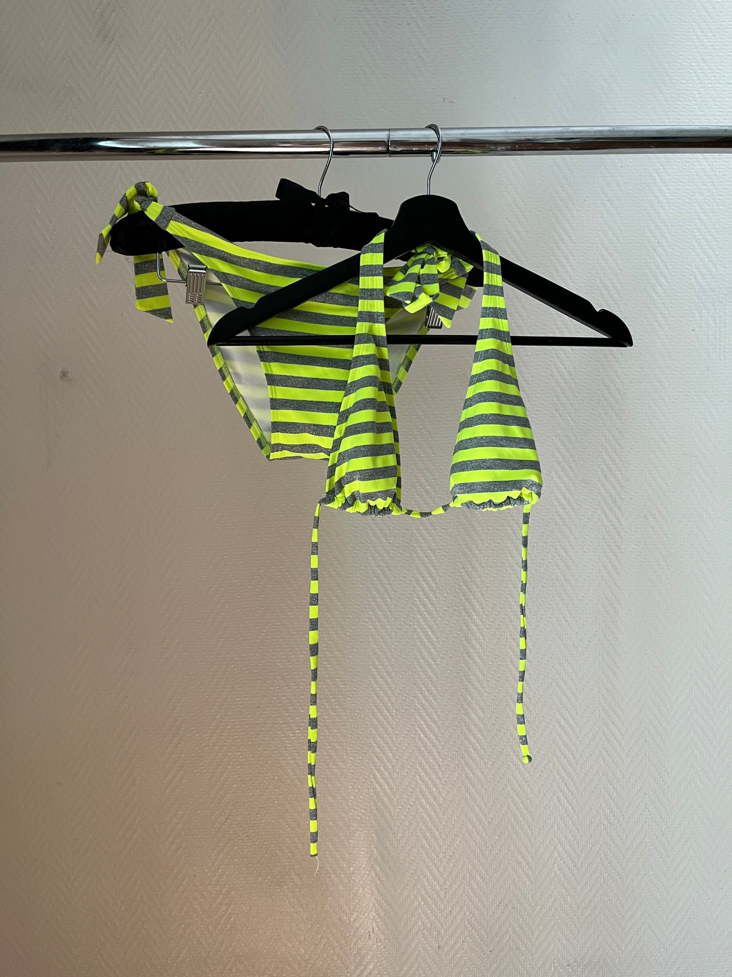 Vintage striped neon bikini