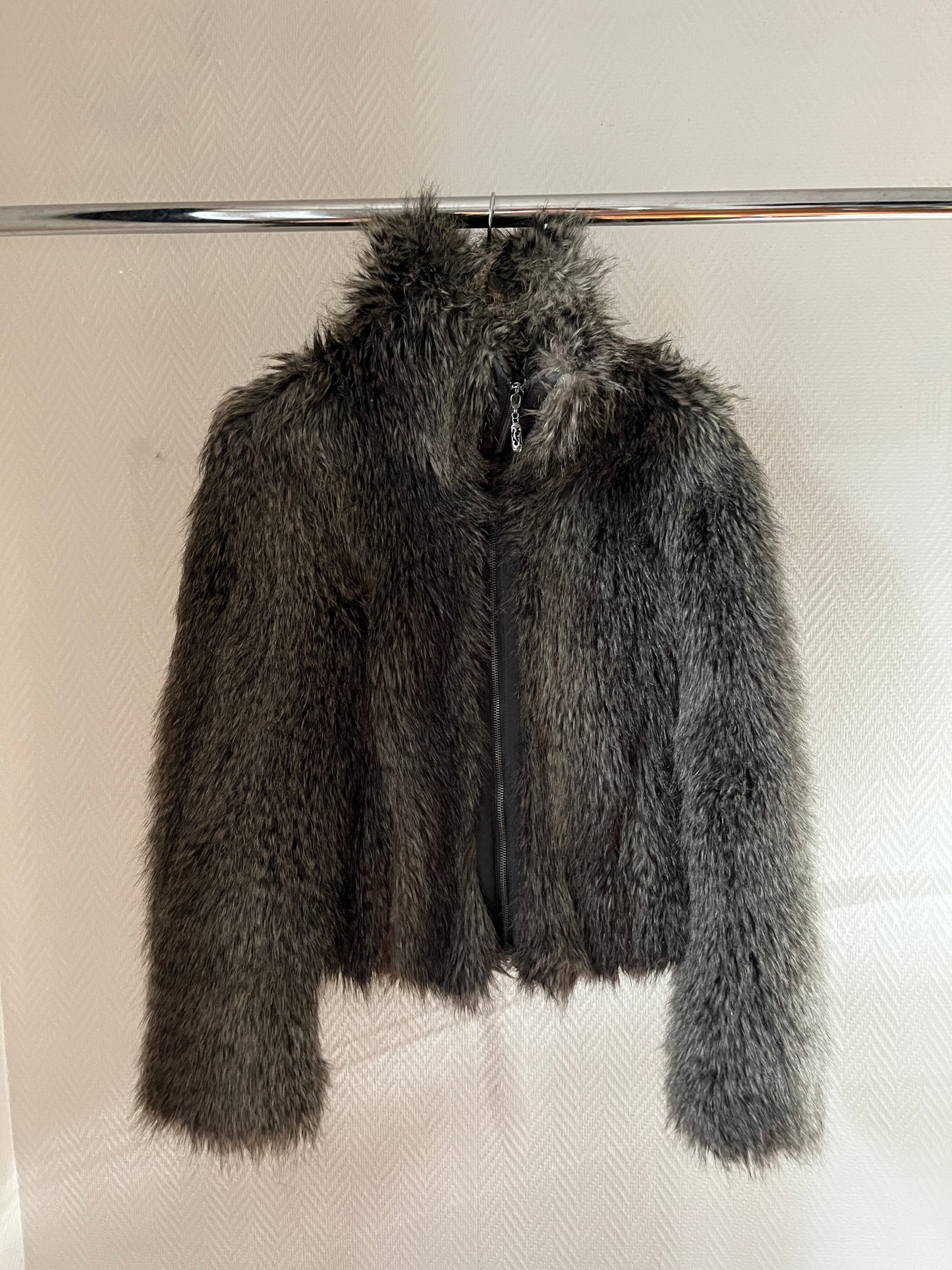 Vintage faux fur Esprit zip up jacket