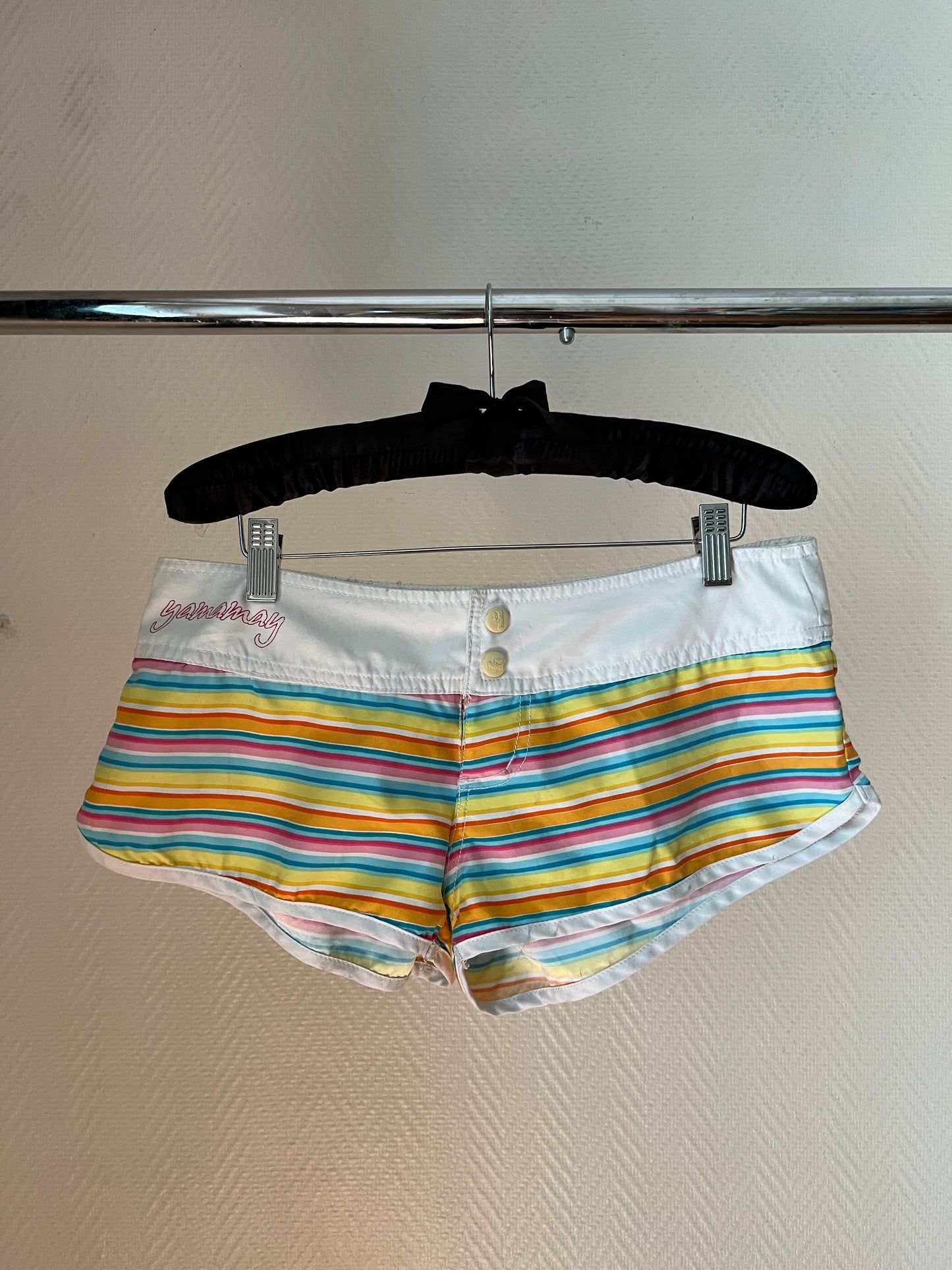 Vintage striped colorful mini shorts