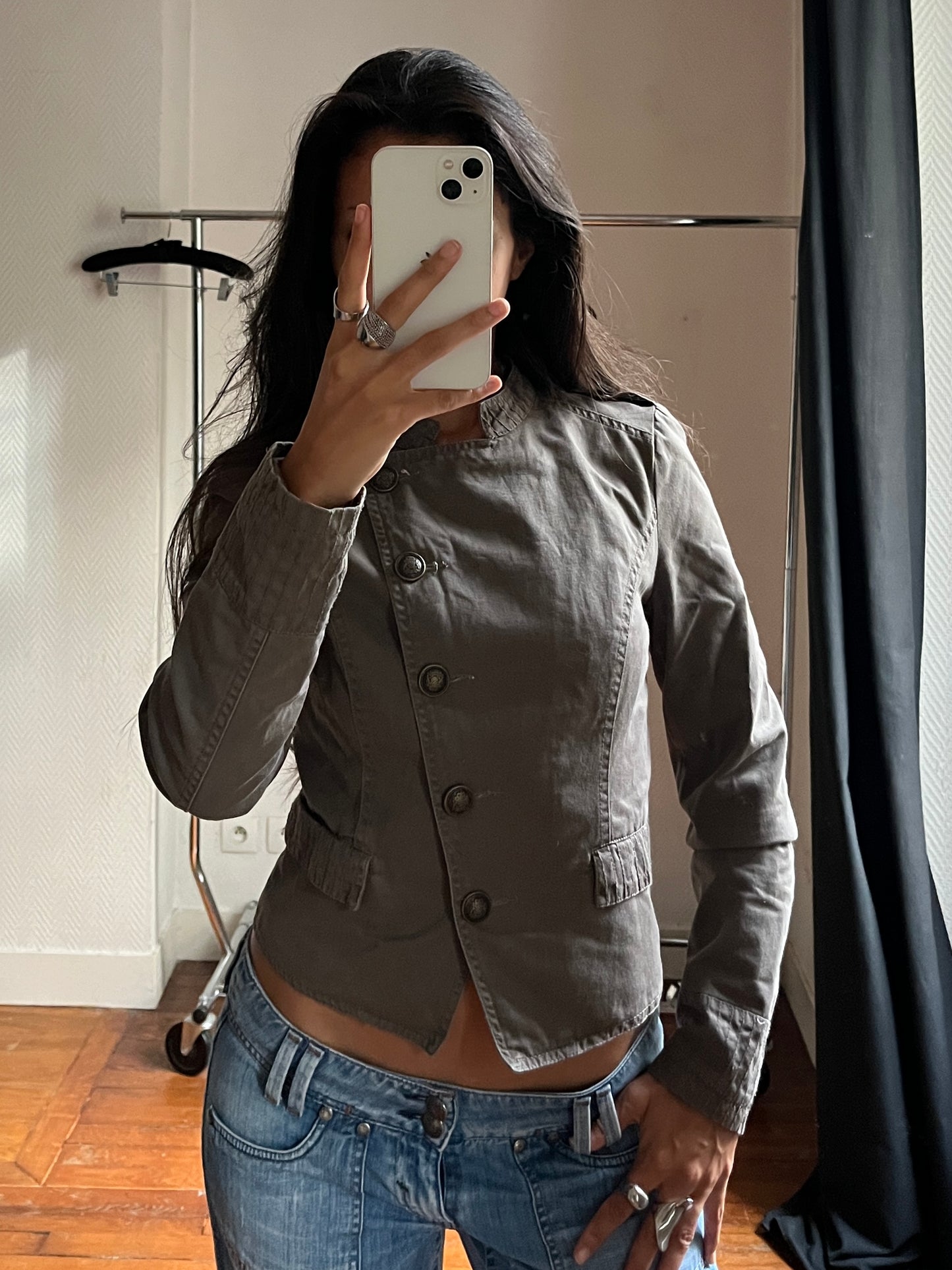 Vintage asymmetrical officer jacket