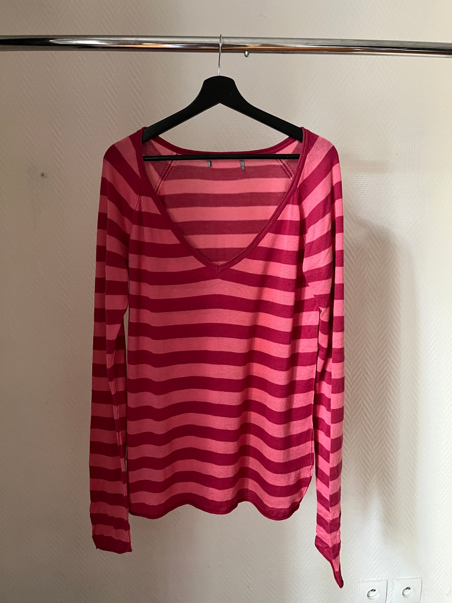 Vintage pink striped knitted top