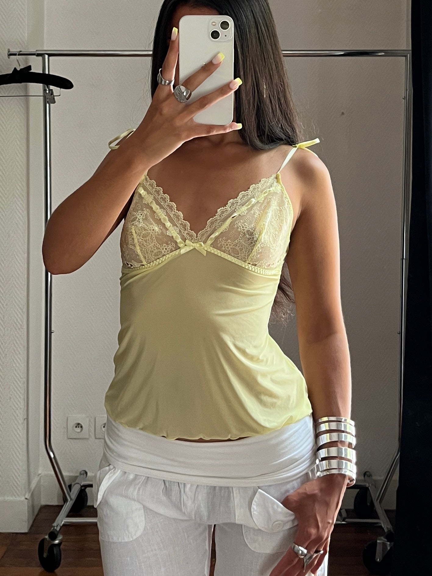Vintage yellow lace top