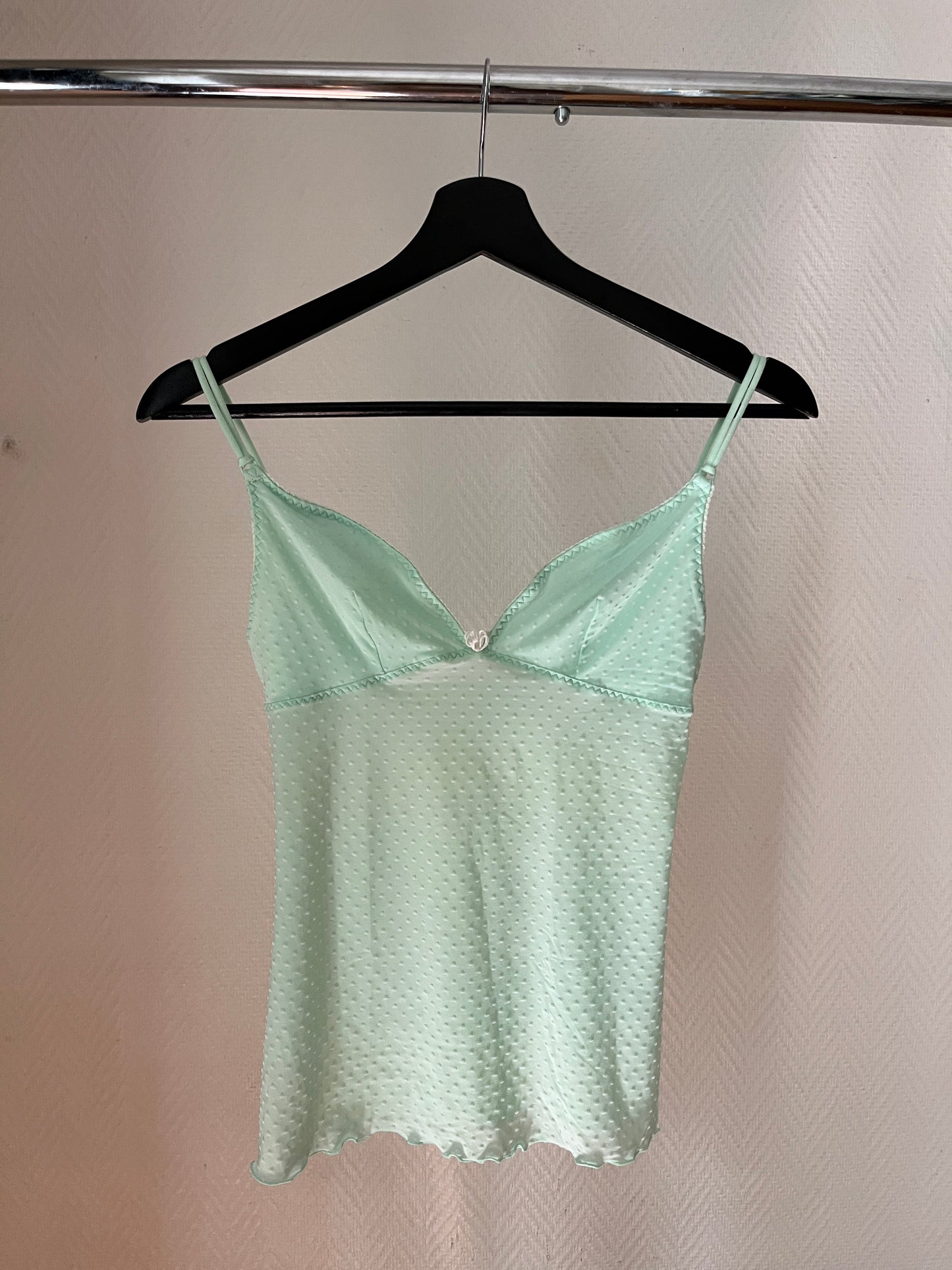 Vintage mint mesh top