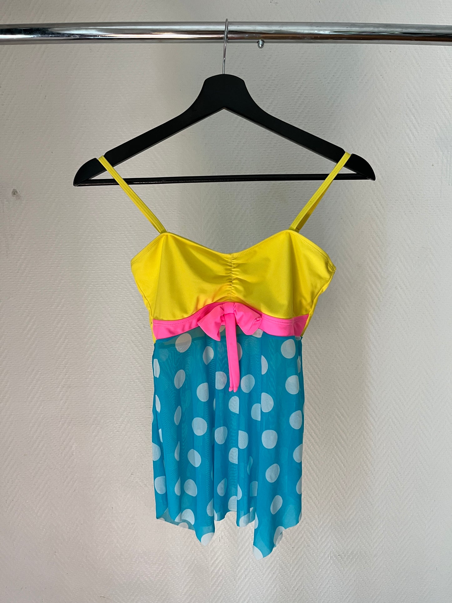 Vintage polka dot mesh top