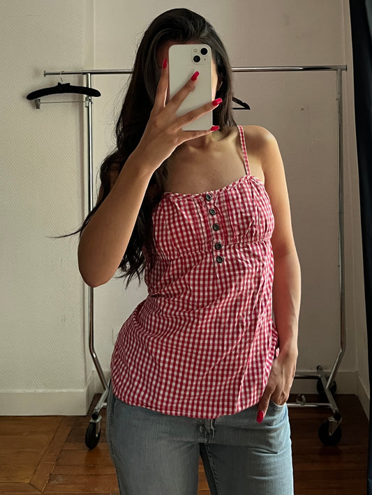 Vintage red Vichy top