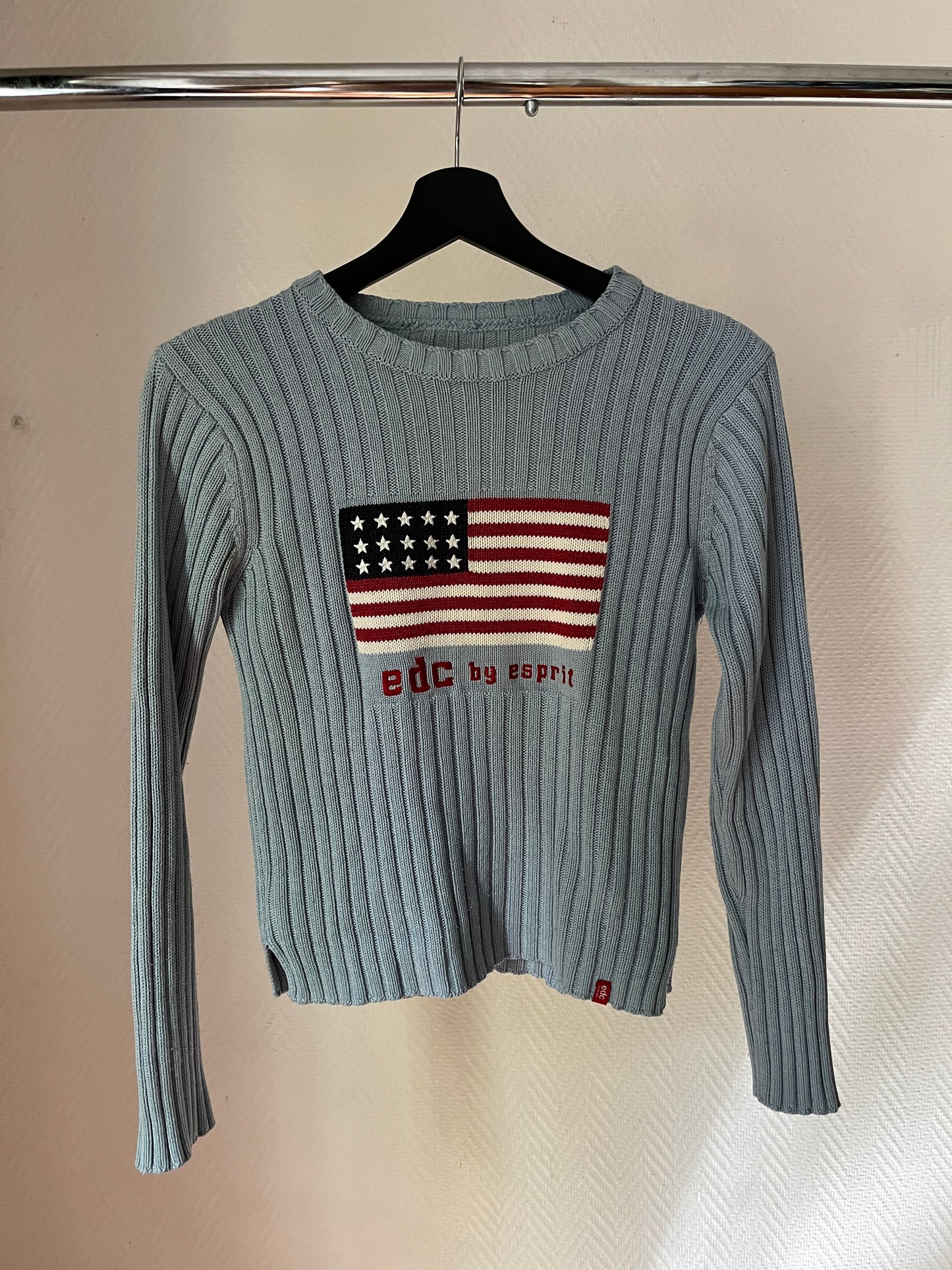 Vintage Esprit USA flag pull over