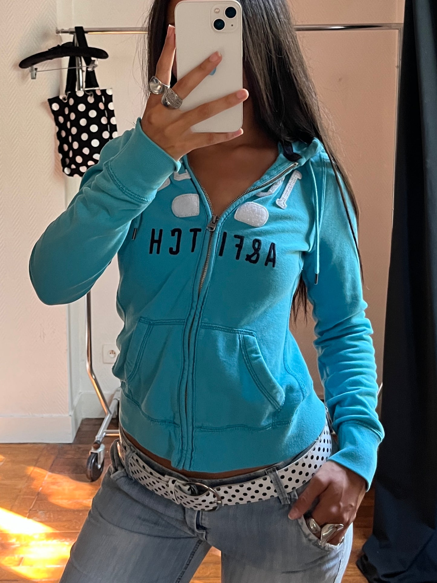 Vintage A&F blue zip up jacket
