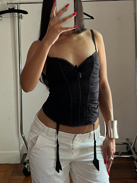 Vintage black corset top