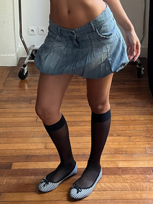 Vintage bubble denim skirt