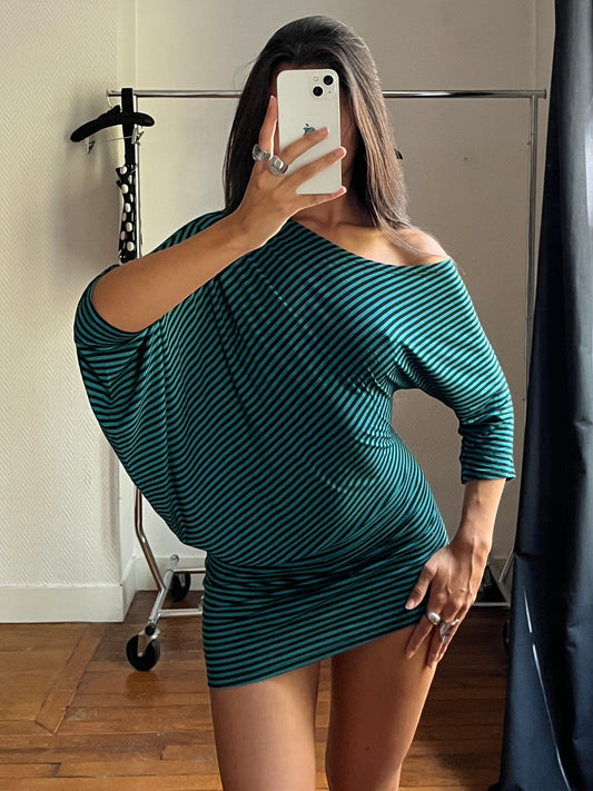 Vintage asymmetrical blouse/mini dress