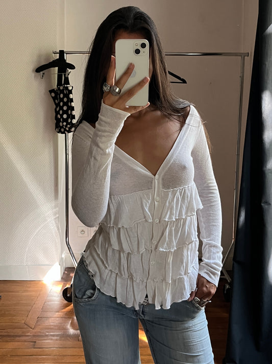 Vintage ruched cardigan
