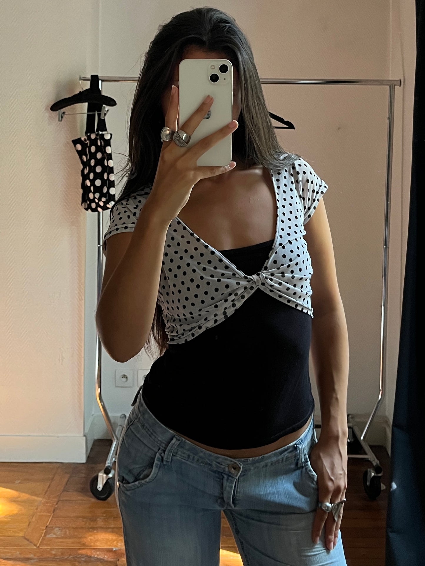 Vintage 2 in 1 polka dot top