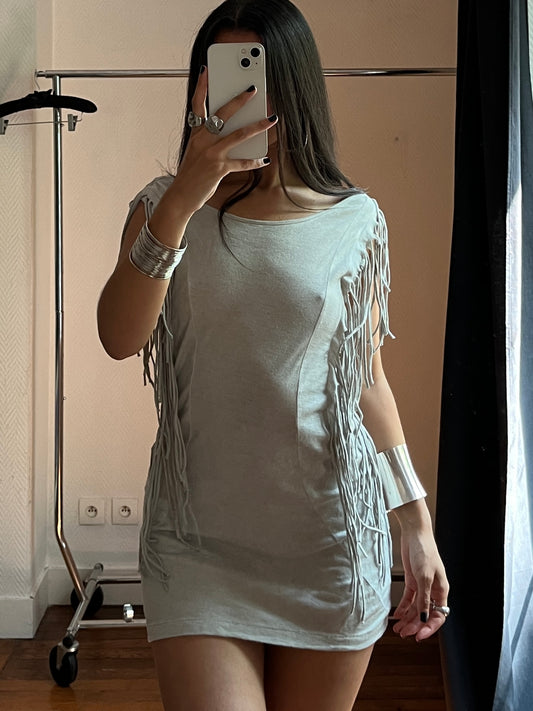 Vintage fringed mini dress